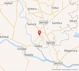 Map of Munigal, Karnataka