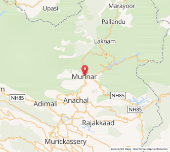 Map of Munnar, Kerala