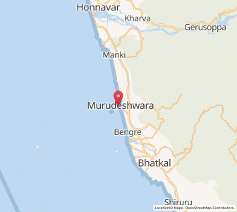 Map of Murudeshwara, Karnataka