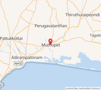 Map of Muttupet, Tamil Nadu