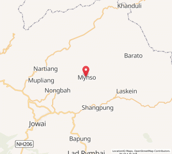 Map of Mynso, Meghalaya