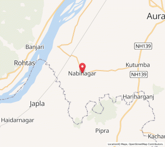 Map of Nabinagar, Bihar