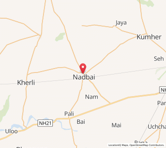 Map of Nadbai, Rajasthan