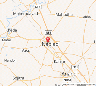 Map of Nadiad, Gujarat