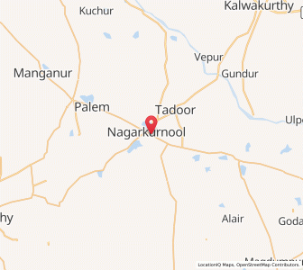 Map of Nagar Karnul, Andhra Pradesh