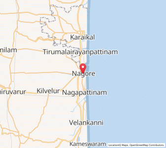 Map of Nagore, Tamil Nadu