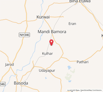 Map of Nahen, Madhya Pradesh