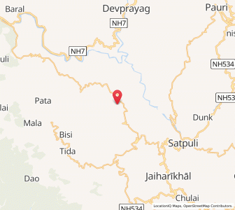 Map of Nail, Uttarakhand