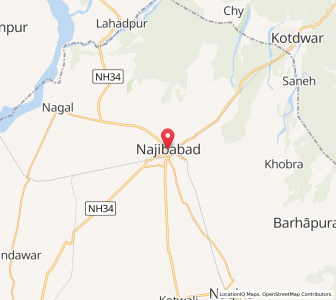 Map of Najibabad, Uttar Pradesh