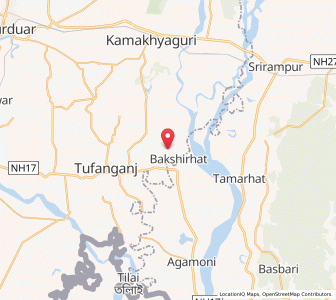 Map of Nakarkhana, West Bengal