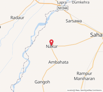 Map of Nakur, Uttar Pradesh