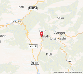 Map of Nakuri, Uttarakhand
