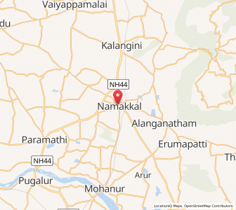 Map of Namakkal, Tamil Nadu