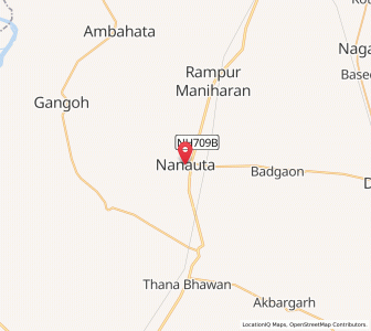 Map of Nanauta, Uttar Pradesh