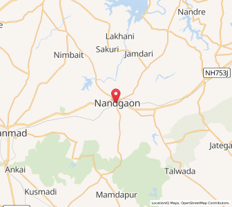 Map of Nāndgaon, Maharashtra
