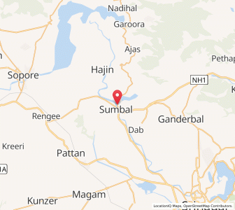 Map of Nandinara, Kashmir