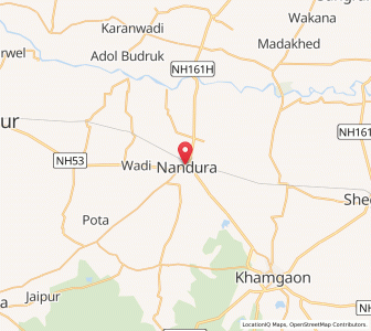 Map of Nandura, Maharashtra