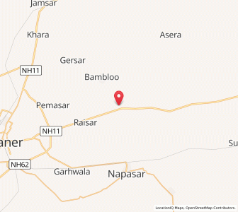 Map of Naorangdesar, Rajasthan