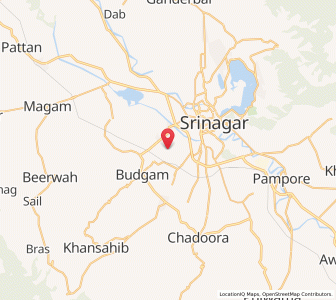 Map of Narakur, Kashmir