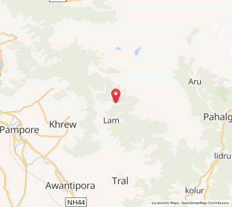 Map of Narastan, Kashmir