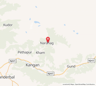 Map of Narayannag, Kashmir