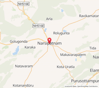 Map of Narsipatnam, Andhra Pradesh