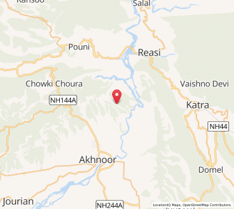 Map of Naryah, Kashmir