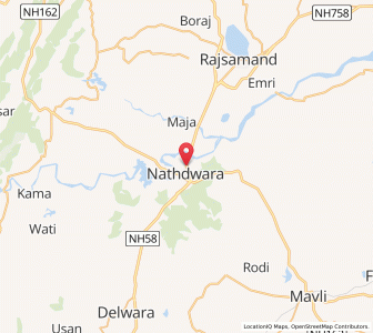 Map of Nathdwara, Rajasthan