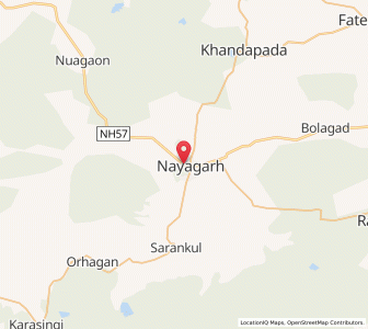 Map of Nayagarh, Odisha