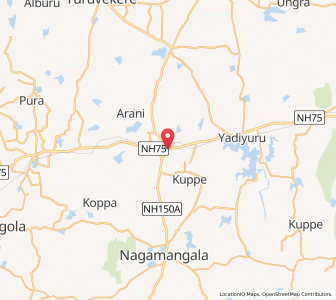 Map of Nelligere, Karnataka