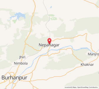 Map of Nepānagar, Madhya Pradesh
