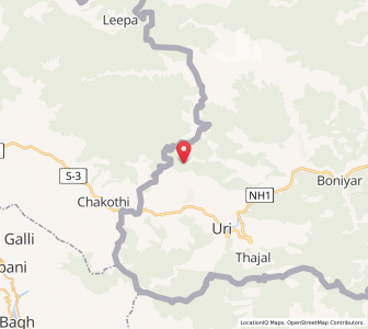 Map of Nera, Kashmir