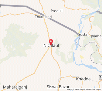 Map of Nichlaul, Uttar Pradesh