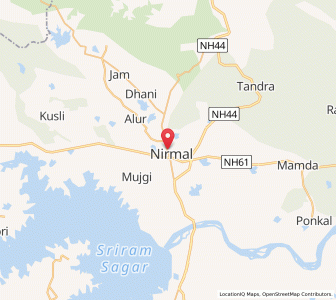 Map of Nirmal, Maharashtra