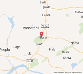 Map of Niwai, Rajasthan