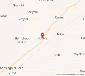 Map of Nokhra, Rajasthan