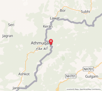 Map of Nunlat, Kashmir
