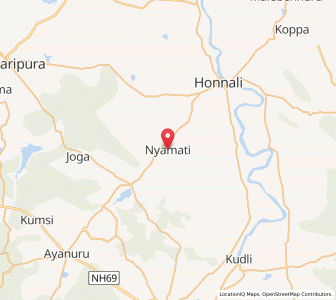 Map of Nyāmti, Karnataka