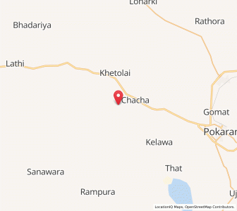 Map of Odania, Rajasthan
