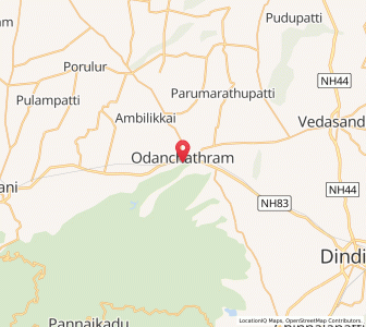 Map of Oddanchathiram, Tamil Nadu