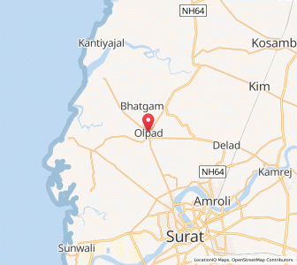 Map of Olpad, Gujarat