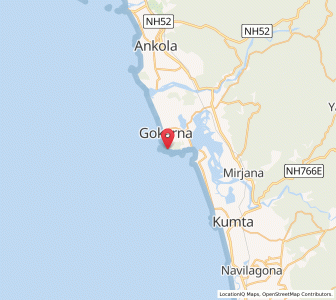 Map of Om Beach, Karnataka