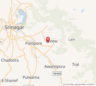 Map of Ondrus, Kashmir