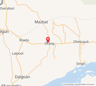 Map of Orang, Assam