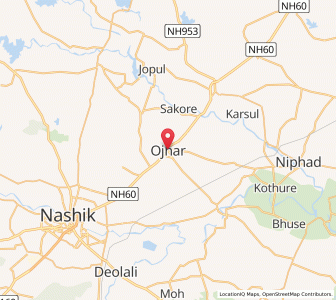 Map of Ozar, Maharashtra