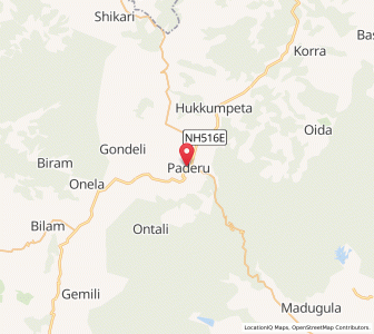 Map of Paderu, Andhra Pradesh