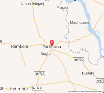 Map of Padrauna, Uttar Pradesh