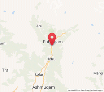 Map of Pahlgām, Jammu and Kashmir