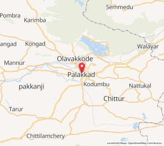 Map of Palakkad, Kerala
