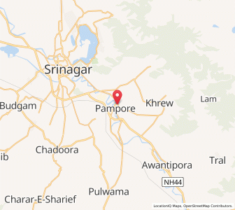 Map of Pampur, Kashmir